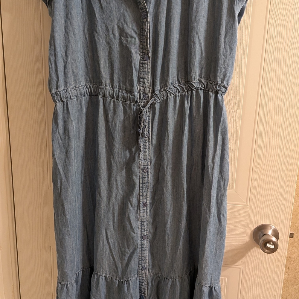 Denim Dress With Teir